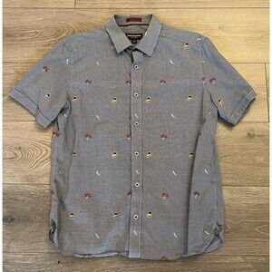 Johnston and Murphy Pirate Print Button Up Shirt
